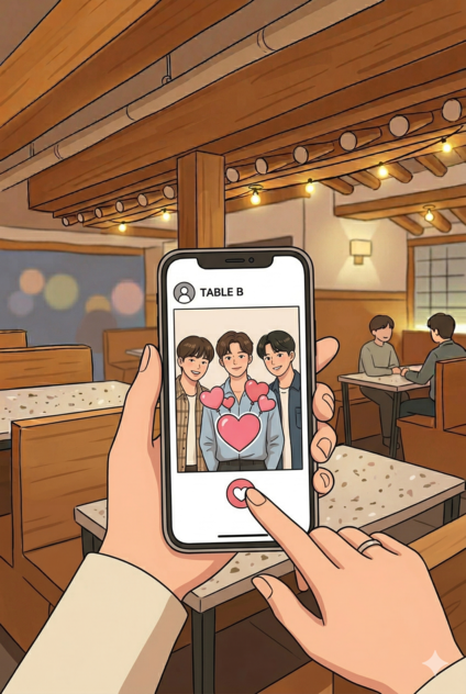 윙크 보내기 화면